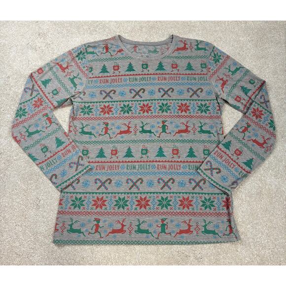 Brooks Unisex Run Jolly Christmas Icons Holiday Long Sleeve Shirt Size S - Picture 1 of 6